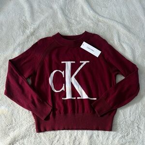 Calvin Klein Logo Long Sleeve Tee  Small | NWT | 100% Cotton | Minimalist